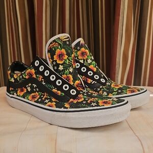 Vans Black and Multicolor Canvas Sneakers
